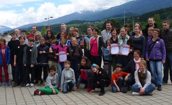 Gruppenbild aller "Hüttenbewohner"
